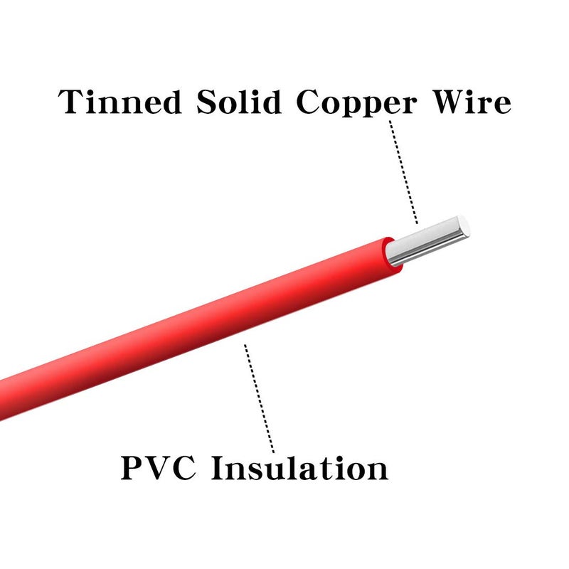 BNTECHGO سلك كهربائي صلب BNTECHGO 22 قياس PVC 1007 أزرق 100 قدم 22 AWG 1007 سلك نحاسي مغطى بالقصدير - Image 5